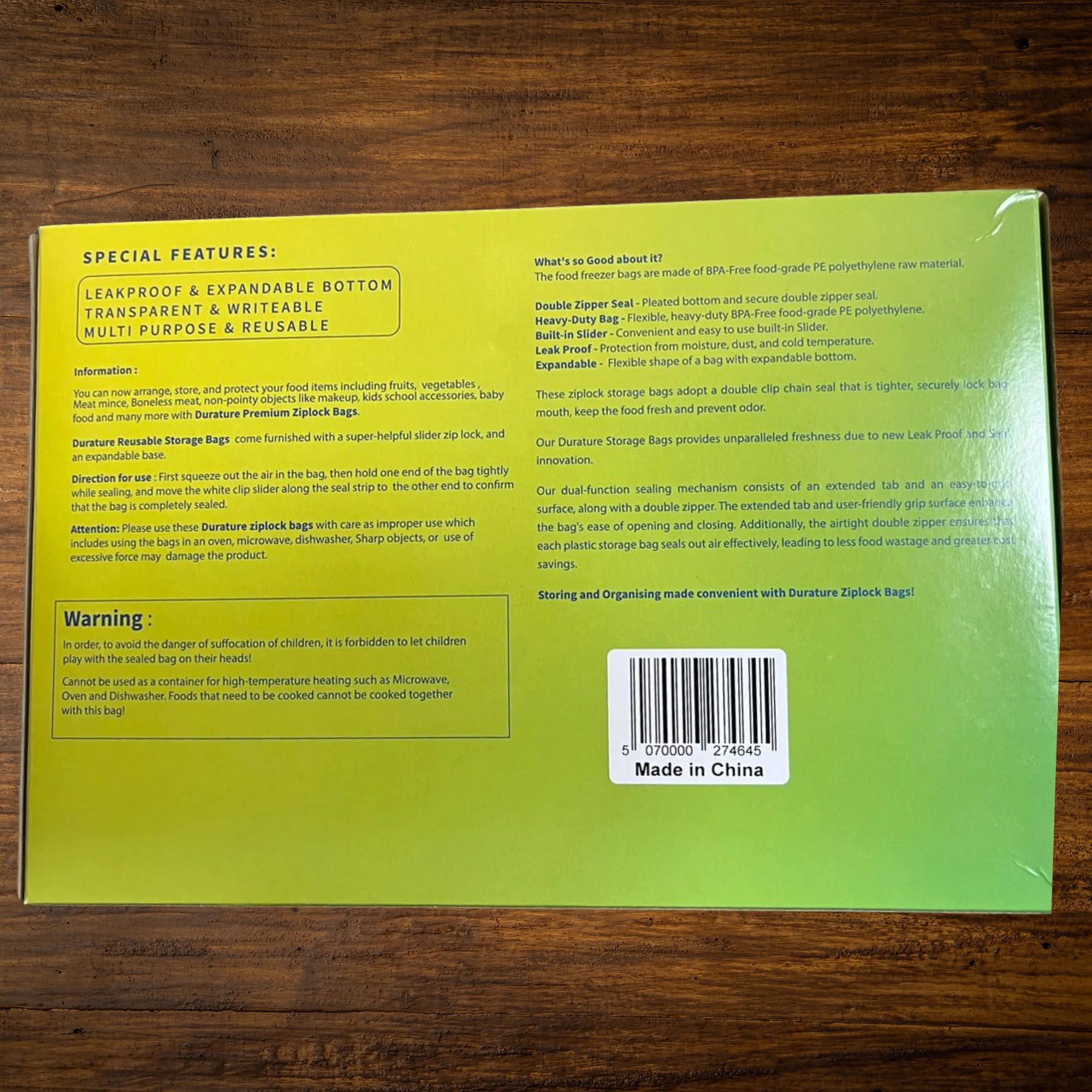 Half Gallon Ziplock Large Food Freezer Bags (2.27L) – 50 Pcs - Image 4