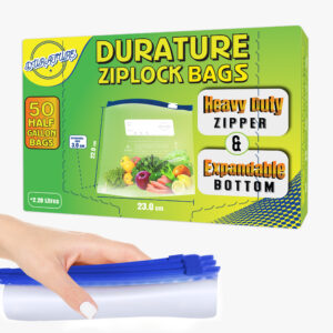 Half Gallon Ziplock Large Food Freezer Bags (2.27L) – 50 Pcs