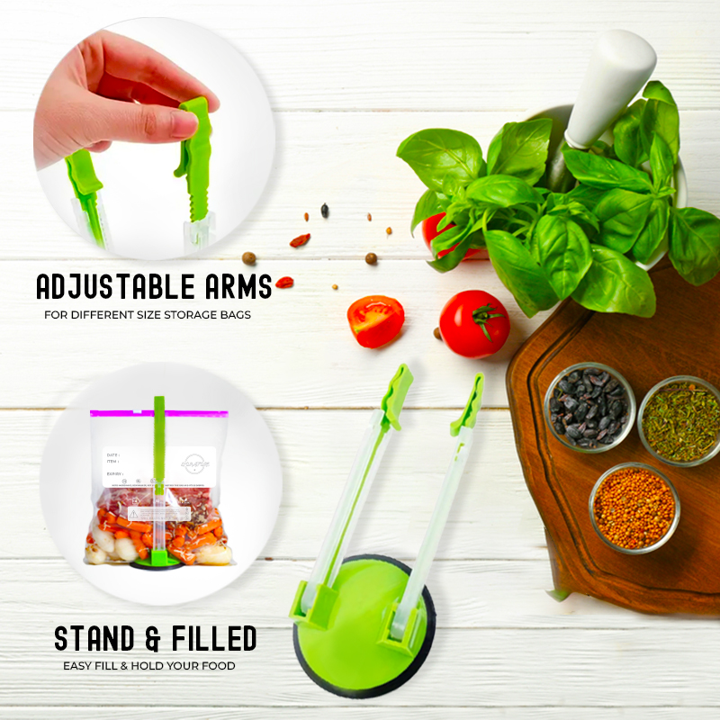 Two Pcs Freezer Bags Holder - Adjustable Baggy Racks - Image 3