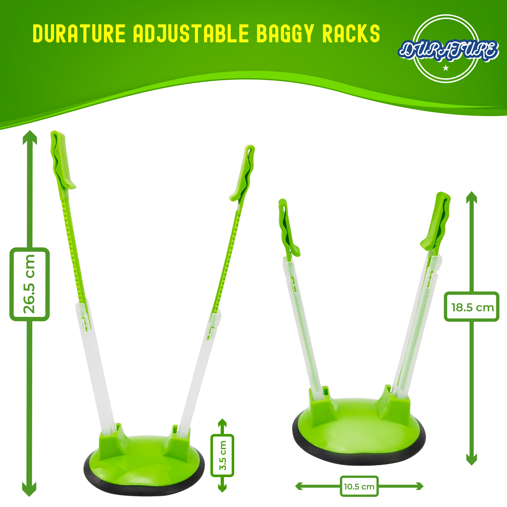 Two Pcs Freezer Bags Holder - Adjustable Baggy Racks - Image 2